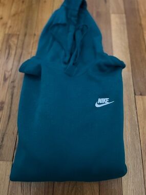 Nike Teal Green Pullover Hoodie with White Swoosh